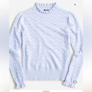 J. Crew Cashmere Pointelle Mockneck Sweater in Soft Blue